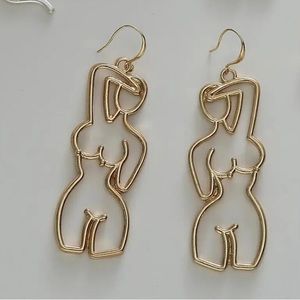 Body Drop Gold Earrings